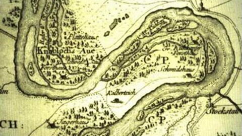 Der Rhein vor seiner Korrektur 1828 