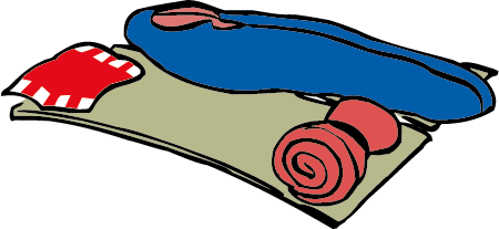 Damit kann man schön warm auch auf dem Boden schlafen.